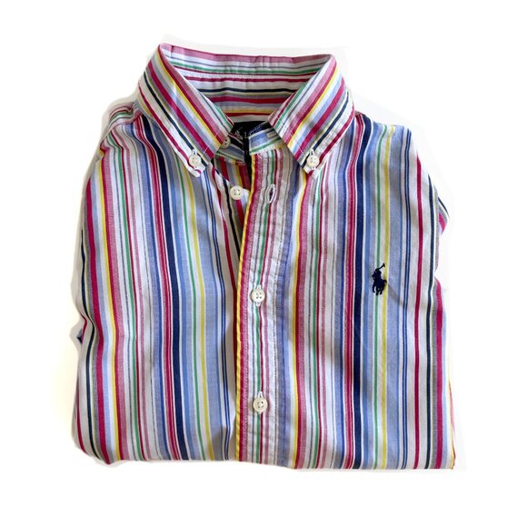 Polo Ralph Lauren Boys Size 4T Oxford Button Down Stripe Shirt Long Sleeves - Picture 5 of 5